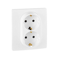 1066912 Розетка 2-м СП Etika 16А IP20 250В 2P+E с заземл. немецк. стандарт винт. клеммы в сборе бел.
