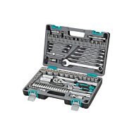 14105 Набор инструментов, 1/2", 1/4",  CrV, пластиковый кейс  82 предм.// STELS