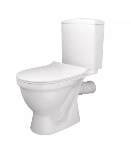 SANTEK. Унитаз-компакт "Алькор" безободковый, rimless, горизонтальный выпуск, 2-реж. арматура