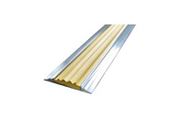 Полоса противоскользящая алюминиевая 46 мм, с ЖЕЛТОЙ резиновой вставкой, длина 1.8 м.