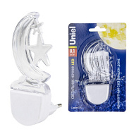 Ночник Uniel Месяц DTL-315 0.1W, 220V, пластик, белый, BL