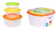 Набор емкостей для хранения продуктов BioFresh, квадратные, 3 шт (0,5/0,9/1,55л)
