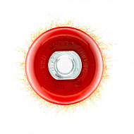 74605 Щетка для УШМ Matrix, 100 мм, М14, "чашка", латунированная витая проволока