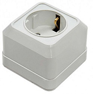 Розетка 1-м IN HOME BOLLETO защ.шторки с заземл. накл. 7028х бел. ASD