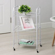 890989 Этажерка напольная 3-х секционная, на колёсиках