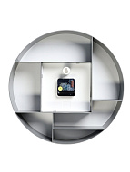 4551232 Часы настенные, интерьерные "Маганса", бесшумные, d-35 см, с полками, серые