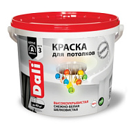 Краска для потолков Рогнеда Dali, 9л, акриловая, матовая, снежно-белая, тиксотропная
