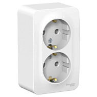 1210465	Розетка 2-м ОП BLANCA 16А 250В без шторок с заземл. изол. пласт. бел. SchE BLNRA010211