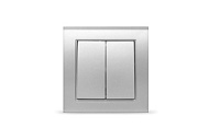 1062141 Выключатель 2-кл. СП Бриллиант 10А IP20 серебр. UNIVersal 7949650
