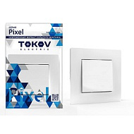 Выключатель 1-кл. СП Pixel 10А IP20 в сборе бел. TOKOV ELECTRIC TKE-PX-V1F-C01