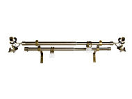 Карниз Телескопический MAGELLAN двухрядный наконечник Лист старое золото 160-300см