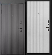 Дверь металлическая 3К ВЕРТИКАЛЬ Черный муар 2050*860 Силк сноу,  правая