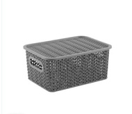 531118 Корзинка "Вязь" 3л 235х173х105мм с крышкой (серый)