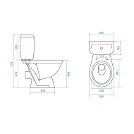 1WH302376 Унитаз-компакт Santek Паллада, белый, 2 режима, дюропласт