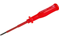 55801 Отвертка изолированная FIT, 1000 В, CrV сталь, пластиковая ручка, 3х75 мм, SL