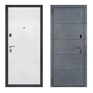 Дверь металлическая Крэдо  2050*860мм Бетон графит/Белый ясень, правая