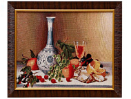 Картина из гобелена "Бокал вина" 35х45