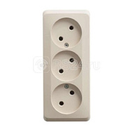 Розетка 3-м ОП Этюд 16А IP20 без заземл. без защ. шторок крем. SchE PA16-009K ,401797