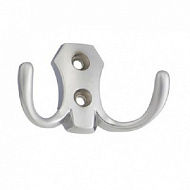 Крючок мебельный 2-рожковый KL-56 Классика (хром матовый)