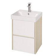 Тумба-умывальник Акватон Сканди 45, с раковиной Адриана45, белый/дуб верона 432*522*427мм
