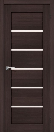 Дверное полотно модель №5 700*2000мм Орех темный белое стекло Экошпон АКЦИЯ!