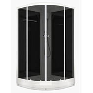 Душевая кабина DOMANI-SPA Delight 110 1000*1000*2180, низ поддон,черная задняя,тонир. стекло, б/э