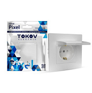 1791366 Розетка 1-м СП Pixel 16А IP20 с заземл. защ. шторки в сборе бел. TOKOV ELECTRIC TKE-PX-R1FZS
