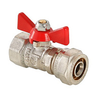 Кран шаровой обжимной 16х1/2" никель внутренняя резьба