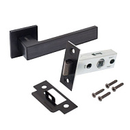 Комплект ручка и защелка АЛЛЮР АРТ "ЛАНА" матовый черный