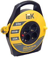 277734 Удлинитель на катушке 4х10м с заземл. 10А IP20 УК10 "Industrial" с термозащ. 3х1 IEK WKP14-10