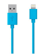 Кабель Smartbuy, USB - Lightning, 1 А, 1 м, резиновая оплетка , голубой Ц0132