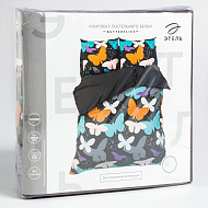 Постельное белье "Этель" 2 сп Butterflies 175х215 см, 200х220 см, 70х70 см - 2 шт