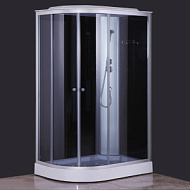 Душевая кабина Comforty 301R, стекло серое, задняя черная стеклянная панель,1200*800*2150