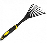 Грабли веерные 9-зубые с черенком обрезиненная ручка