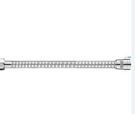 HB44-1 Шланг для душа ПВХ армированный с алюминиевой лентой  Haiba, хром/серебро, 150 см