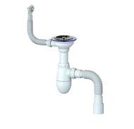 B426Р Cифон для мойки Ø3 1/2"х40/50 мм Unicorn B426Р с круглым переливом (1/30)