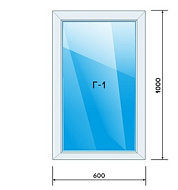 Окно ПВХ 600*1000мм однокамерное глухое