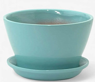 ГЛ909/1 Горшок керам Беллита ГЛЯНЕЦ бирюзовый 0,45л