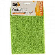 Салфетка для уборки"Рыжий кот" Супервпитывающая СМ -02, микрофибра,  40 х 40 см