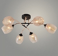 Люстра XA1480/6 BK+FGD черный/золото 6х60W E27 d800 h300, HN23