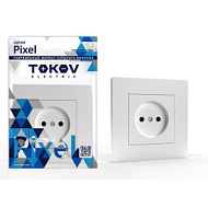 1791362 Розетка 1-м СП Pixel 16А IP20 без заземл. в сборе бел. TOKOV ELECTRIC TKE-PX-R1F-C01