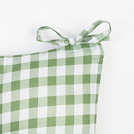 7810955 Сидушка на стул Этель "Клетка" 40х40 см, цв. зелёный, 100% полиэстер
