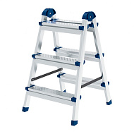 97983 Стремянка двухсторонняя Сибртех 3 ступени, сталь профиль, стальные ступени