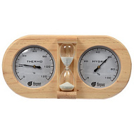 Термометр с гигрометром Банная станция с песочными часами 27*13,8*7,5 см