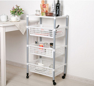 4394400 Этажерка напольная на колесиках 4-х секционная