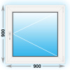 Окно ПВХ 900*900мм однокамерное, одностворчатое, поворотное, правое