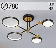 Люстра P537-4 BK черный LED 46W 4000K d780, ZOK22