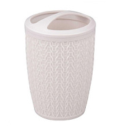 Подставка для зубных щеток Альтернатива Вязанное плетение, белый, пластик