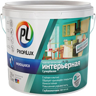 Краска ВД Profilux PL-13L латексная моющаяся износоустойчивая супербелая 3кг