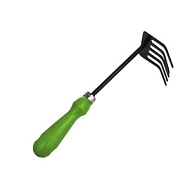 Грабли 5-ти зубые прямые с черенком и пластиковой ручкой